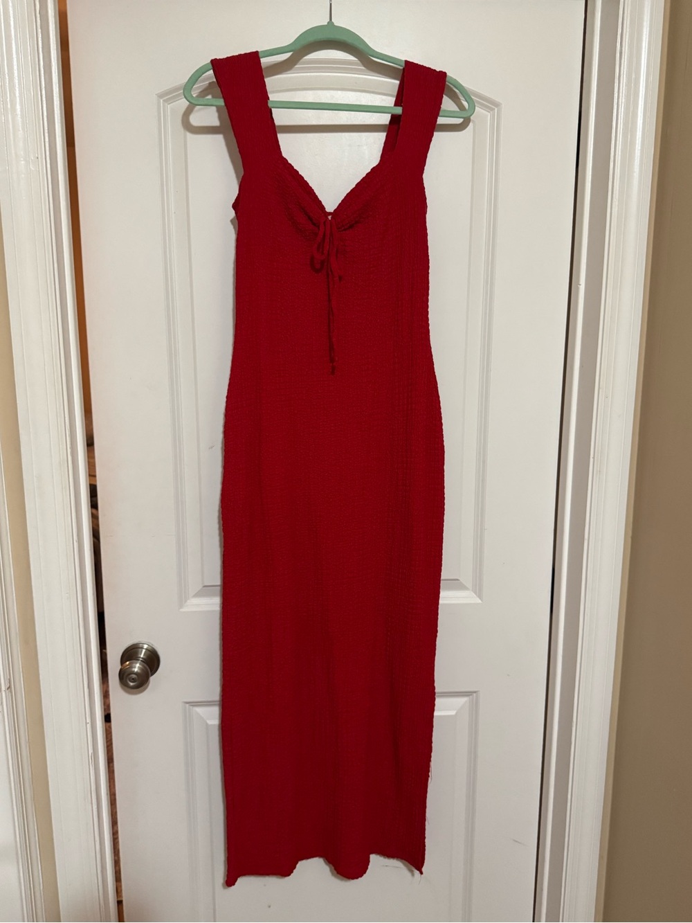 See You Monday Red Knit Maxi Dress
